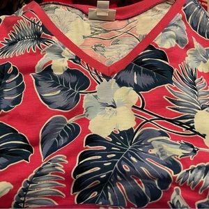 LulaRoe pink and blue Hawaiian shirt. XL